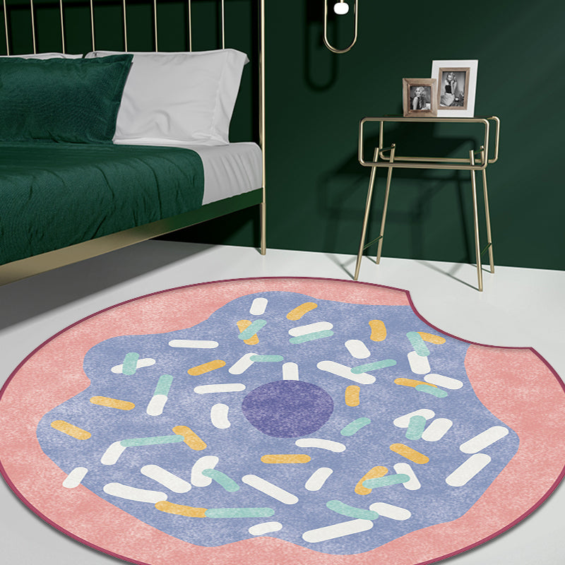 Multi Color Kids Rug Polypropylene Doughnut Pattern Rug Pet Friendly Washable Non-Slip Area Rug for Nursery Pink Clearhalo 'Area Rug' 'Rug' 1869268