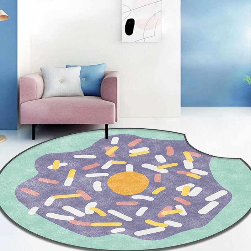 Multi Color Kids Rug Polypropylene Doughnut Pattern Rug Pet Friendly Washable Non-Slip Area Rug for Nursery Green Clearhalo 'Area Rug' 'Rug' 1869269