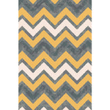 Modernist Swirl Striped Pattern Rug Grey and Yellow Polypropylene Rug Anti-Slip Washable Area Rug for Home Clearhalo 'Area Rug' 'Modern' 'Rugs' Rug' 1869286