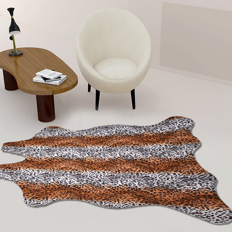 Modernism Tiger Stripe Pattern Rug Brown Polyester Rug Non-Slip Pet Friendly Washable Carpet for Living Room Khaki Clearhalo 'Area Rug' 'Casual' 'Rugs' Rug' 1869353