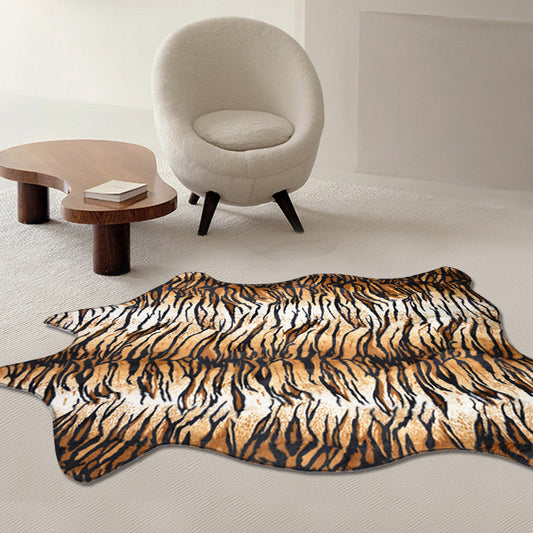 Modernism Tiger Stripe Pattern Rug Brown Polyester Rug Non-Slip Pet Friendly Washable Carpet for Living Room Brown Clearhalo 'Area Rug' 'Casual' 'Rugs' Rug' 1869358