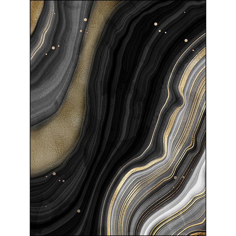 Simple Swirl Striped Pattern Rug Black Nordic Rug Polyester Washable Non-Slip Pet Friendly Carpet for Living Room Clearhalo 'Area Rug' 'Modern' 'Rugs' Rug' 1869522