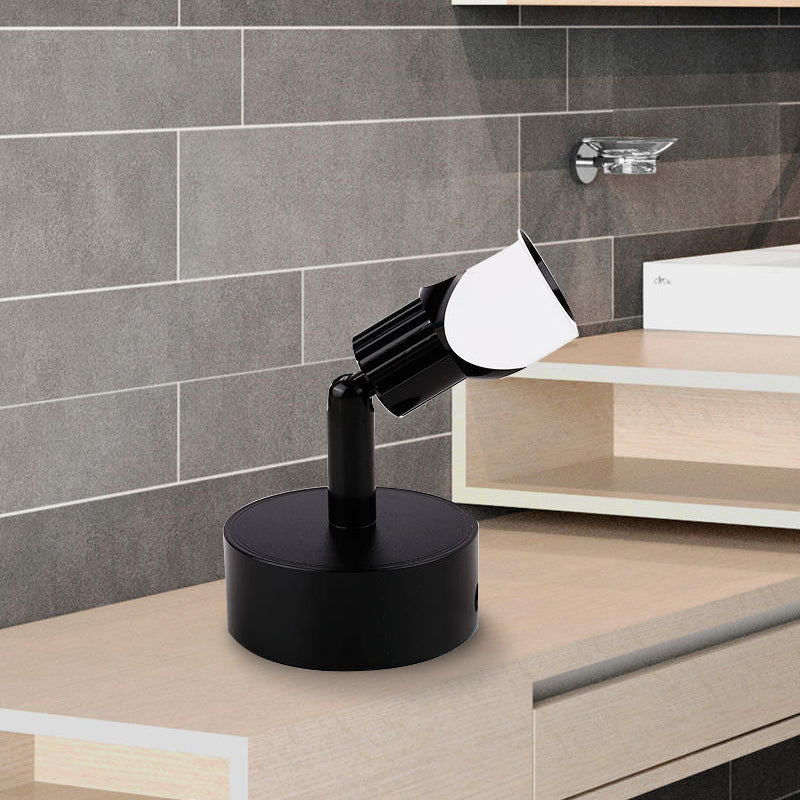 Aluminum Mini Spotlight Contemporary Style LED Black/White Wall Lamp with/without Switch in White/Warm Lighting Clearhalo 'Cast Iron' 'Glass' 'Industrial' 'Modern wall lights' 'Modern' 'Tiffany' 'Traditional wall lights' 'Wall Lamps & Sconces' 'Wall Lights' Lighting' 186953