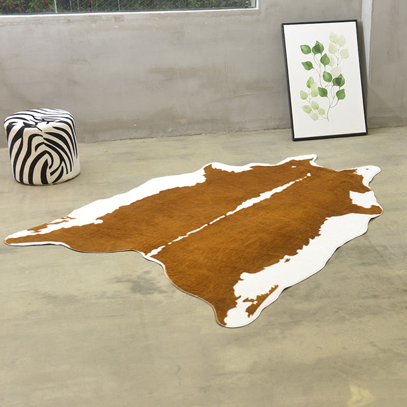 Modernism Cow Skin Pattern Rug White and Black Polyester Rug Non-Slip Pet Friendly Washable Carpet for Living Room Clearhalo 'Area Rug' 'Casual' 'Rugs' Rug' 1869538