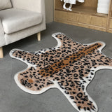 Brown Leopard Pattern Rug Polyester Contemporary Rug Washable Non-Slip Pet Friendly Carpet for Living Room Brown 2'7" x 3'7"