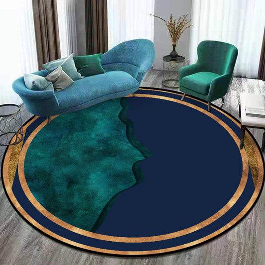 Fancy Abstract Rug Blue Modern Rug Polyester Pet Friendly Washable Non-Slip Area Rug for Decoration Blue Clearhalo 'Area Rug' 'Modern' 'Rugs' Rug' 1869543