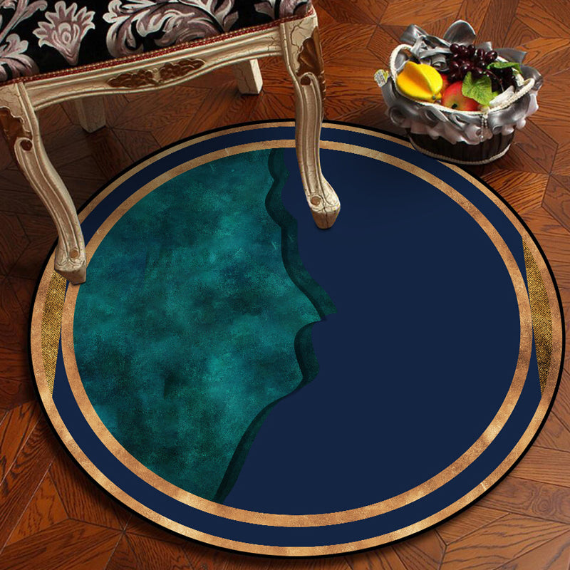 Fancy Abstract Rug Blue Modern Rug Polyester Pet Friendly Washable Non-Slip Area Rug for Decoration Clearhalo 'Area Rug' 'Modern' 'Rugs' Rug' 1869544