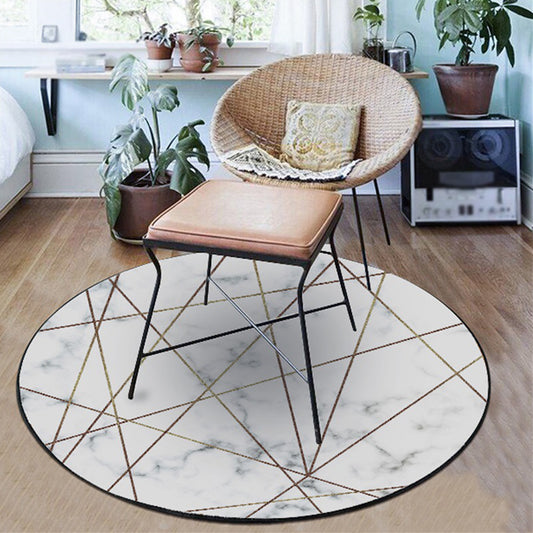 Simple Marble Surface Pattern Rug White Modernist Carpet Polyester Anti-Slip Pet Friendly Washable Rug for Study White Clearhalo 'Area Rug' 'Modern' 'Rugs' Rug' 1869552