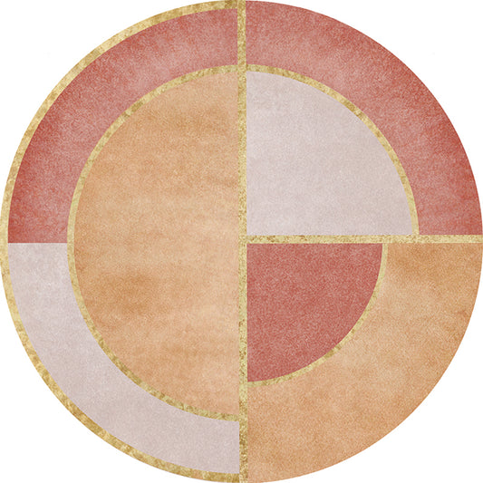 Novelty Circle Pattern Carpet Pink and Orange Polyester Rug Anti-Slip Backing Pet Friendly Washable Rug for Drawing Room Clearhalo 'Area Rug' 'Modern' 'Rugs' Rug' 1869581