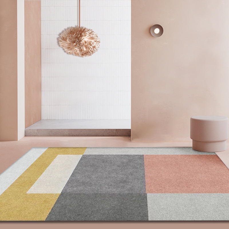 Multi Color Colorblock Geometric Rug Polyester Modern Rug Washable Anti-Slip Backing Carpet for Parlor Grey Clearhalo 'Area Rug' 'Modern' 'Rugs' Rug' 1869603