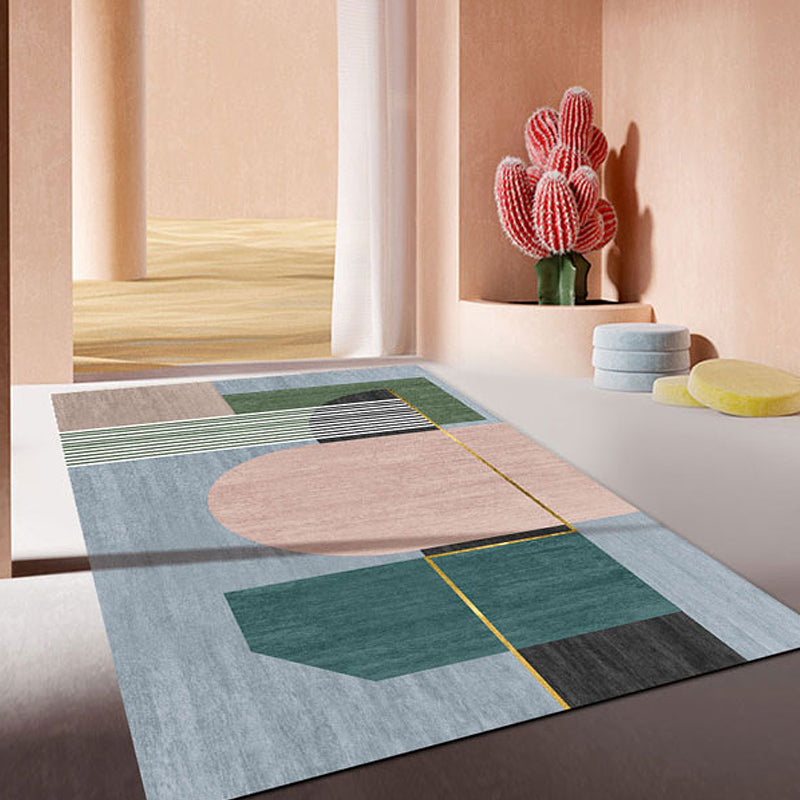 Contemporary Decoration Indoor Rug Multi-Color Colorblock Rug Polyester Washable Non-Slip Pet Friendly Area Rug Clearhalo 'Area Rug' 'Modern' 'Rugs' Rug' 1869607