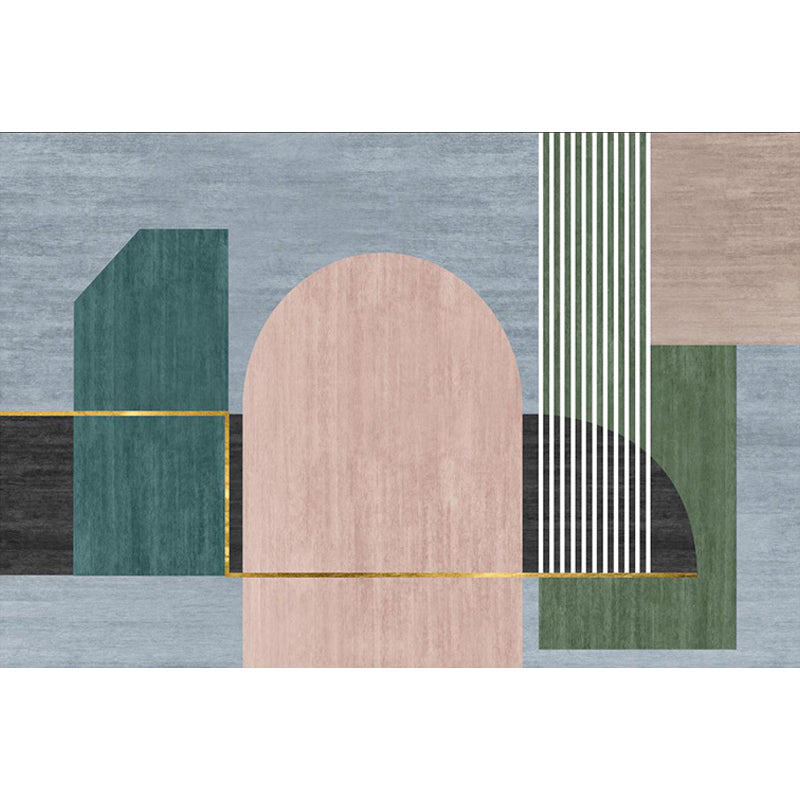 Contemporary Decoration Indoor Rug Multi-Color Colorblock Rug Polyester Washable Non-Slip Pet Friendly Area Rug Clearhalo 'Area Rug' 'Modern' 'Rugs' Rug' 1869608