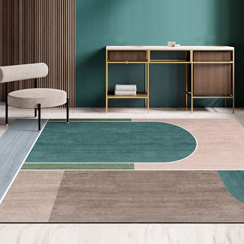 Contemporary Decoration Indoor Rug Multi-Color Colorblock Rug Polyester Washable Non-Slip Pet Friendly Area Rug Green Clearhalo 'Area Rug' 'Modern' 'Rugs' Rug' 1869617