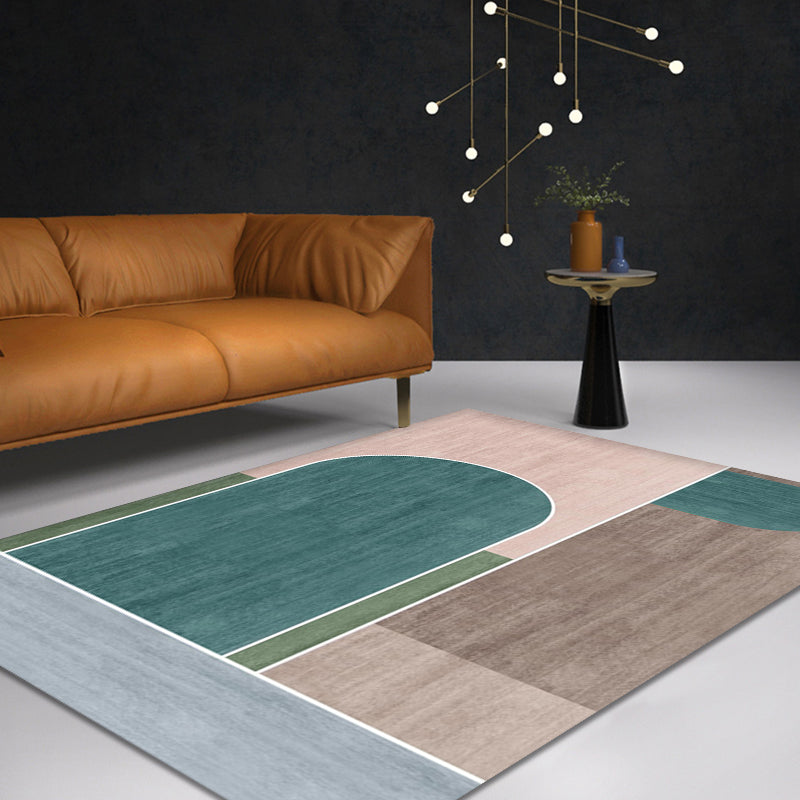 Contemporary Decoration Indoor Rug Multi-Color Colorblock Rug Polyester Washable Non-Slip Pet Friendly Area Rug Clearhalo 'Area Rug' 'Modern' 'Rugs' Rug' 1869618