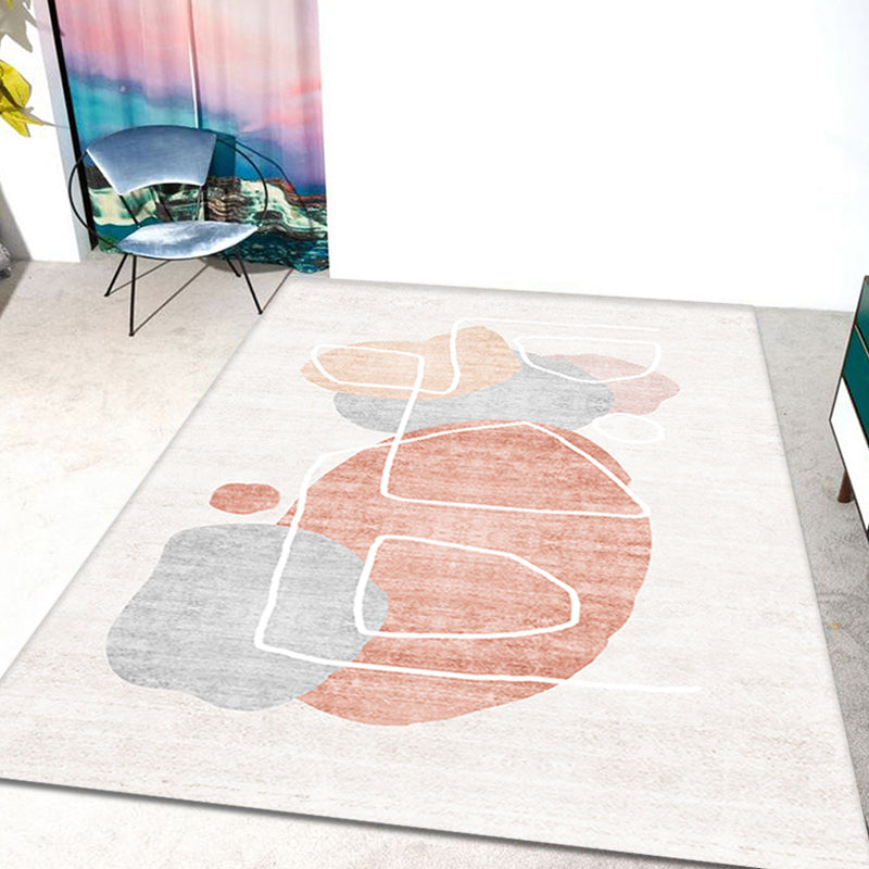 Novelty Home Rug Multi Color Abstract Carpet Polyester Washable Non-Slip Pet Friendly Rug Distressed White Clearhalo 'Area Rug' 'Rug' 1869626
