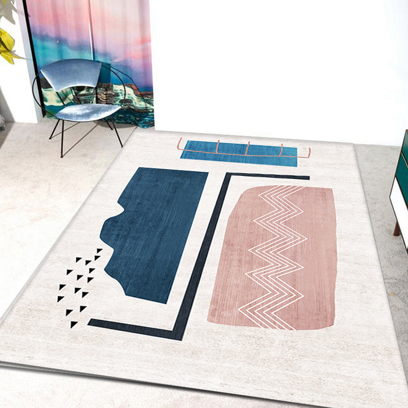 Novelty Home Rug Multi Color Abstract Carpet Polyester Washable Non-Slip Pet Friendly Rug Blue Clearhalo 'Area Rug' 'Rug' 1869627