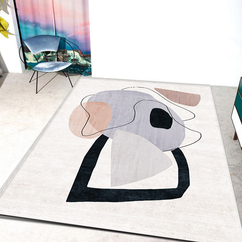 Novelty Home Rug Multi Color Abstract Carpet Polyester Washable Non-Slip Pet Friendly Rug Apricot Clearhalo 'Area Rug' 'Rug' 1869628