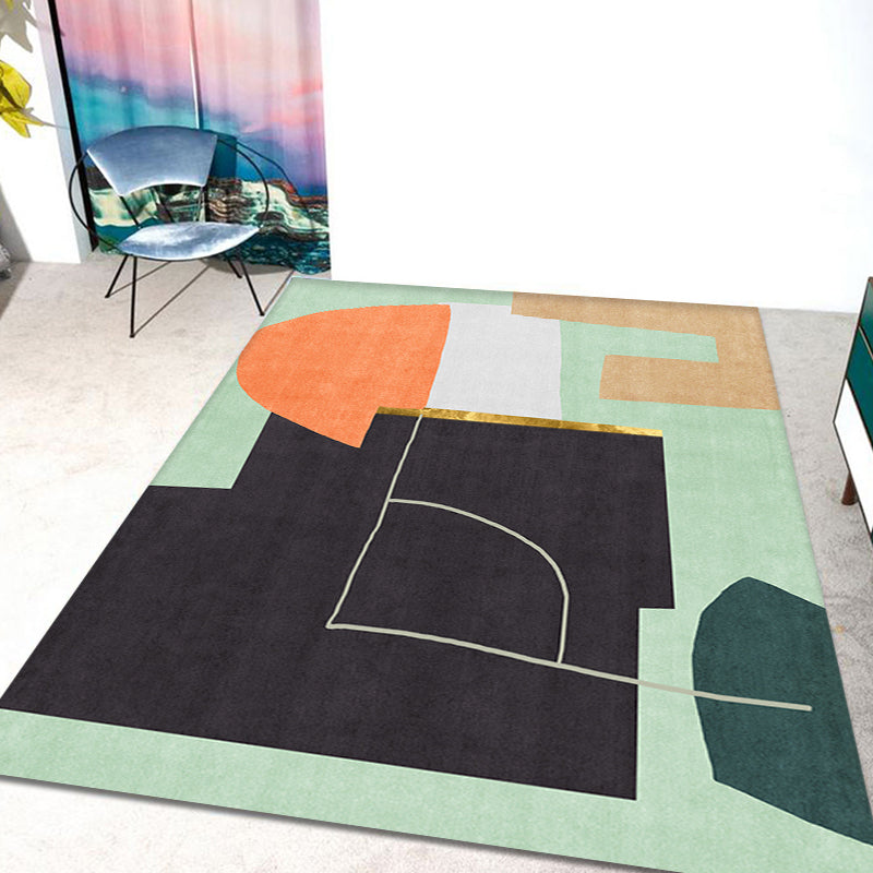 Novelty Home Rug Multi Color Abstract Carpet Polyester Washable Non-Slip Pet Friendly Rug Black Clearhalo 'Area Rug' 'Rug' 1869630