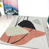 Novelty Home Rug Multi Color Abstract Carpet Polyester Washable Non-Slip Pet Friendly Rug Grey