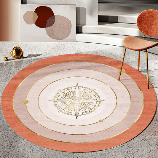 Modern Concentric Circles Pattern Rug Orange and Red Polyester Carpet Anti-Slip Pet Friendly Washable Rug for Bedroom Yellow-Red Clearhalo 'Area Rug' 'Modern' 'Rugs' Rug' 1869632