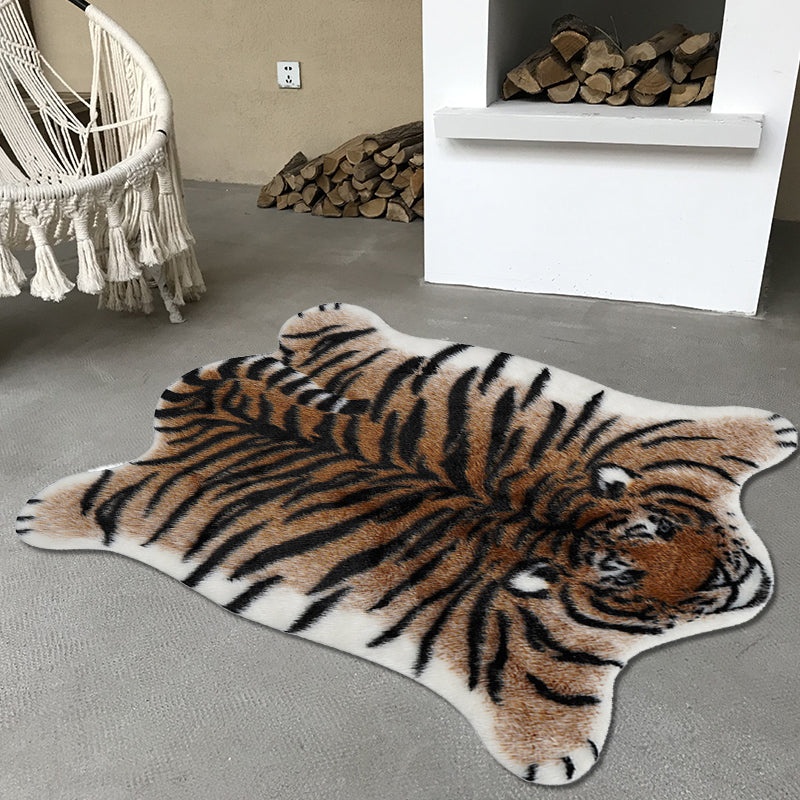 Funky Tiger Striped Pattern Rug Brown Nordic Rug Polyester Washable Non-Slip Pet Friendly Carpet for Living Room Clearhalo 'Area Rug' 'Casual' 'Rugs' Rug' 1869697