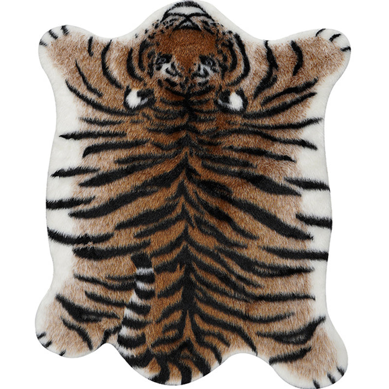 Funky Tiger Striped Pattern Rug Brown Nordic Rug Polyester Washable Non-Slip Pet Friendly Carpet for Living Room Clearhalo 'Area Rug' 'Casual' 'Rugs' Rug' 1869698