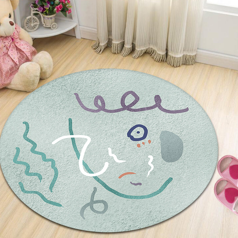 Light Green Study Area Rug Novelty Abstract Pattern Rug Polyester Machine Washable Non-Slip Backing Rug Light Green Clearhalo 'Area Rug' 'Rug' 1869716