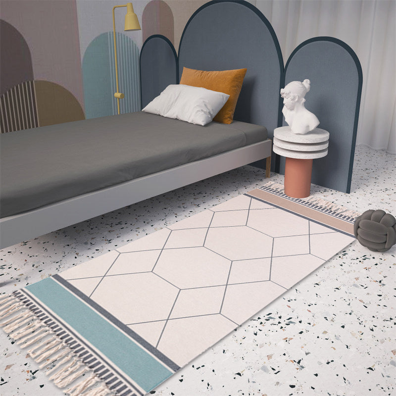 Bohemian Tribal Geometric Pattern Rug Multicoloured Cotton Rug Non-Slip Pet Friendly Washable Area Rug for Bedroom Clearhalo 'Area Rug' 'Bohemian' 'Rugs' Rug' 1869752