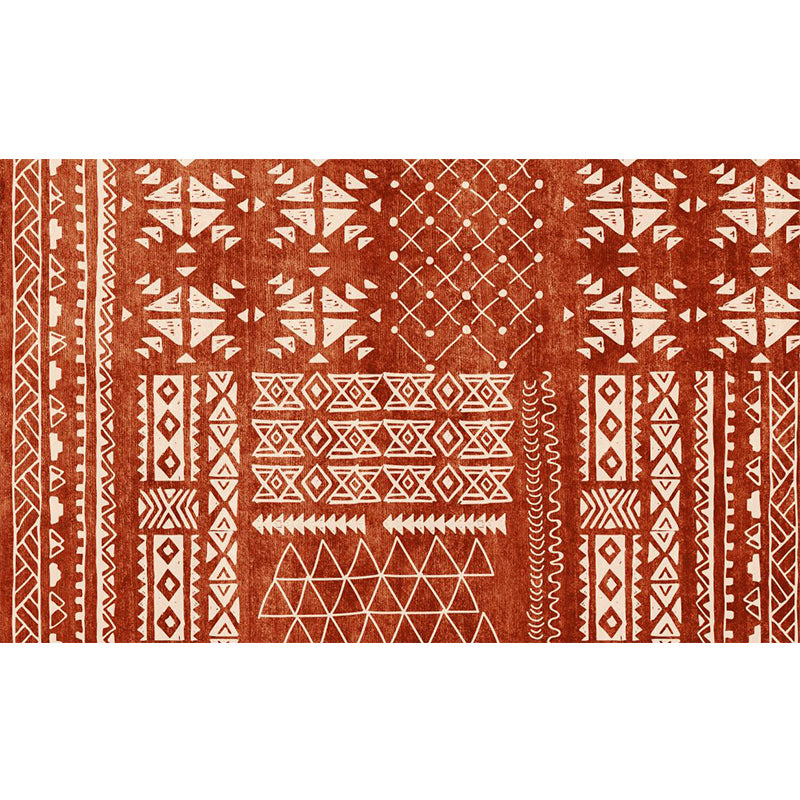 Bohemian Study Carpet Red Tribal Pattern Rug Polypropylene Washable Non-Slip Pet Friendly Rug Clearhalo 'Area Rug' 'Bohemian' 'Rugs' Rug' 1869826