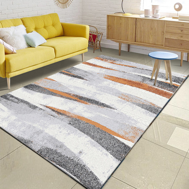Grey Parlor Rug Industrial Brushstroke Pattern Rug Polyester Machine Washable Pet Friendly Area Carpet Grey Clearhalo 'Area Rug' 'Rug' 1869858