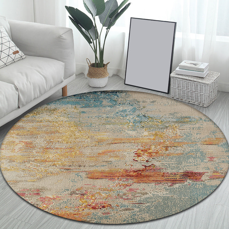Multicolor Industrial Indoor Rug Polyester Abstract Rug Pet Friendly Washable Non-Slip Area Rug for Living Room Khaki Clearhalo 'Area Rug' 'Rug' 1869942