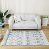 Multicolor Living Room Rug Shabby Chic Tribal Stripe Pattern Rug Flax Washable Anti-Slip Backing Pet Friendly Carpet Light Blue Clearhalo 'Area Rug' 'Bohemian' 'Rugs' Rug' 1869962