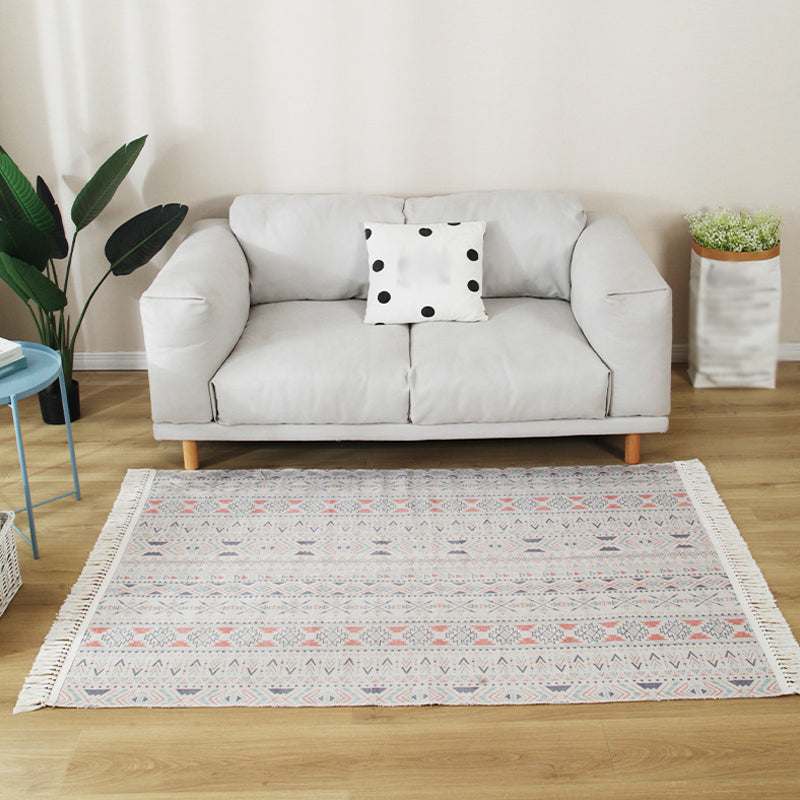 Multicolor Living Room Rug Shabby Chic Tribal Stripe Pattern Rug Flax Washable Anti-Slip Backing Pet Friendly Carpet Khaki Clearhalo 'Area Rug' 'Bohemian' 'Rugs' Rug' 1869972