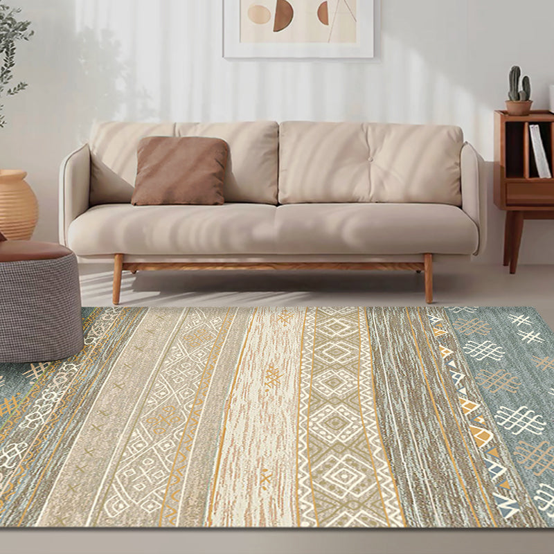 Bohemian Tribal Geometry Pattern Rug Multi Color Polyester Rug Anti-Slip Backing Pet Friendly Washable Carpet for Bedroom Yellow Clearhalo 'Area Rug' 'Bohemian' 'Rugs' Rug' 1870041