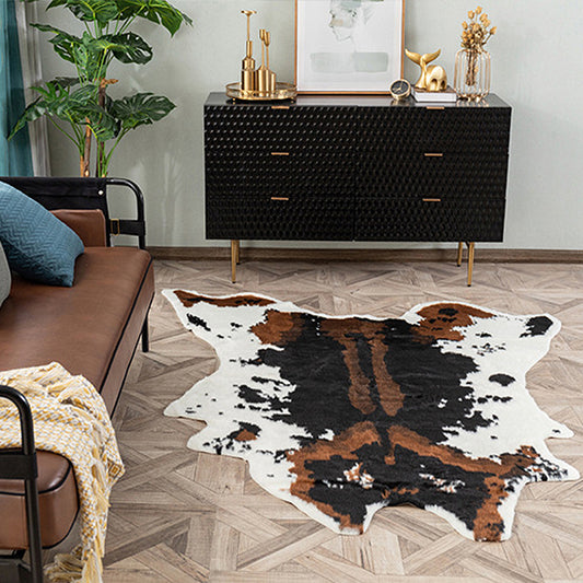 Stylish Cow Skin Pattern Rug Black Nordic Rug Polyester Washable Non-Slip Pet Friendly Carpet for Living Room Clearhalo 'Area Rug' 'Casual' 'Rugs' Rug' 1870106