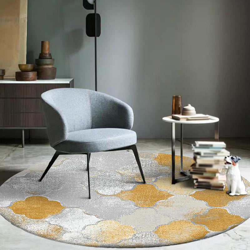Gold Geometrical Ogee Pattern Rug Synthetics Moroccan Area Carpet Washable Pet Friendly Rug for Decoration Gold Clearhalo 'Area Rug' 'Moroccan' 'Rugs' Rug' 1870119