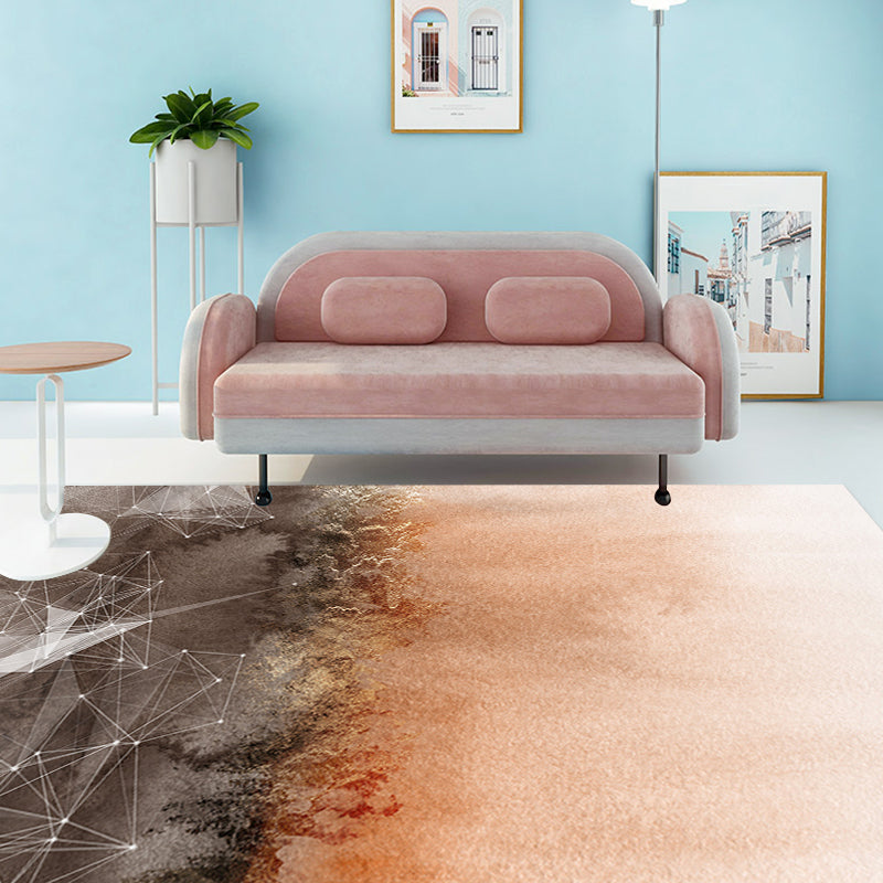 Modern Parlor Rug Orange Ombre and Geometric Pattern Area Rug Polyester Washable Non-Slip Pet Friendly Rug Clearhalo 'Area Rug' 'Rug' 1870160