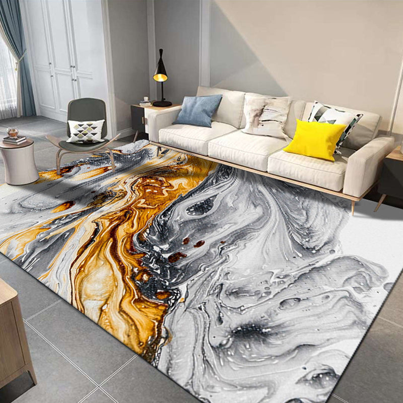 Multi-Color Nordic Carpet Polypropylene Watercolor Pattern Rug Pet Friendly Washable Non-Slip Rug for Home Grey Clearhalo 'Area Rug' 'Modern' 'Rugs' Rug' 1870173