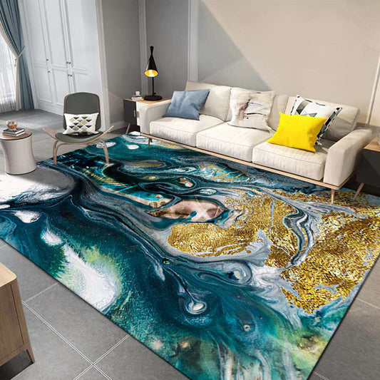 Multi-Color Nordic Carpet Polypropylene Watercolor Pattern Rug Pet Friendly Washable Non-Slip Rug for Home Aqua Clearhalo 'Area Rug' 'Modern' 'Rugs' Rug' 1870175