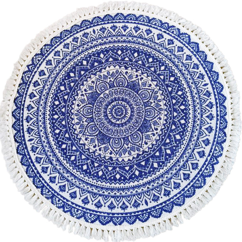 Traditional Tribal Floral Pattern Rug Multicolor Moroccan Rug Flax Pet Friendly Washable Non-Slip Area Rug for Bedroom Clearhalo 'Area Rug' 'Moroccan' 'Rugs' Rug' 1870208