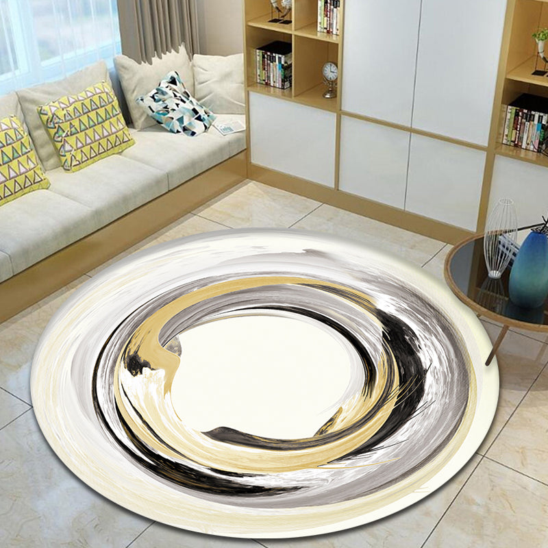 Multi Colored Novelty Rug Polyester Watercolor Pattern Rug Pet Friendly Washable Non-Slip Area Rug for Home Yellow Clearhalo 'Area Rug' 'Rug' 1870247
