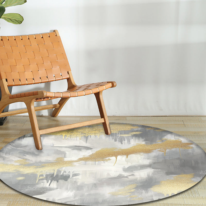 Multi Colored Novelty Rug Polyester Watercolor Pattern Rug Pet Friendly Washable Non-Slip Area Rug for Home Grey Clearhalo 'Area Rug' 'Rug' 1870253