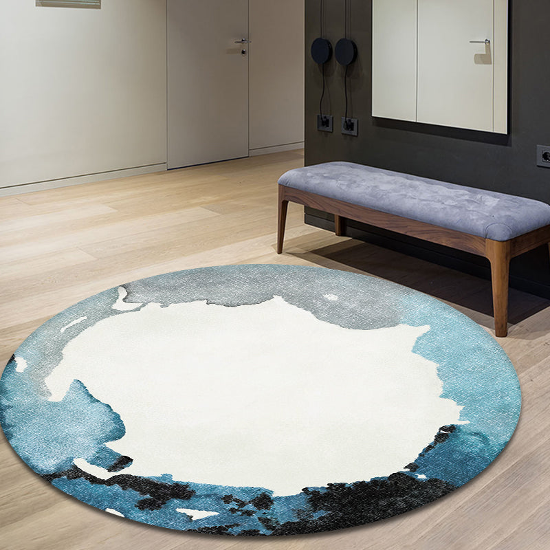 Multi Colored Novelty Rug Polyester Watercolor Pattern Rug Pet Friendly Washable Non-Slip Area Rug for Home Blue Clearhalo 'Area Rug' 'Rug' 1870255