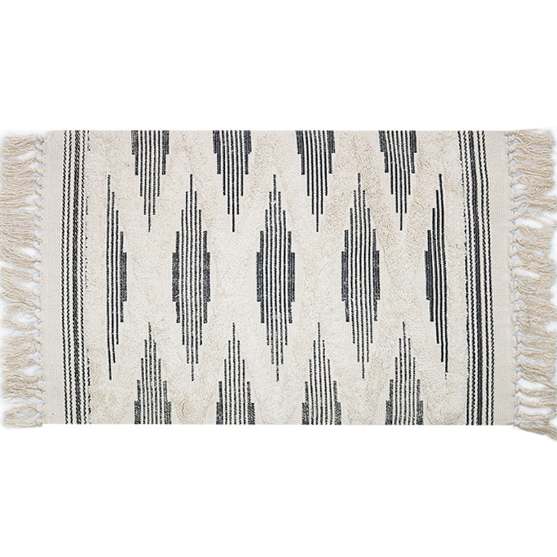 Yellow and Grey Bedroom Rug Southwestern Striped Pattern Rug Cotton Anti-Slip Backing Washable Area Rug Clearhalo 'Area Rug' 'Rugs' 'Southwestern' Rug' 1870297
