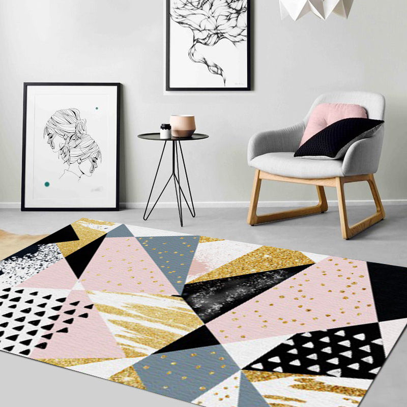 Multi Color Geometric Area Rug with Marble Surface Polypropylene Modern Rug Anti-Slip Backing Rug for Decoration Clearhalo 'Area Rug' 'Modern' 'Rugs' Rug' 1870354