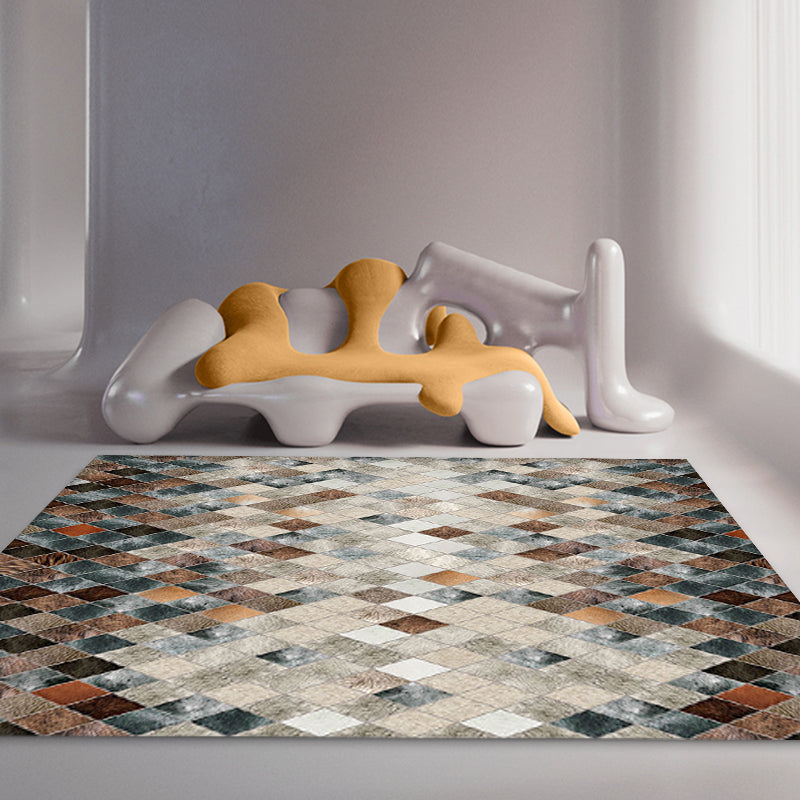 Multi Color Modern Rug Polypropylene Geometry Pattern Rug Pet Friendly Washable Non-Slip Area Rug for Drawing Room Brown Clearhalo 'Area Rug' 'Rug' 1870375