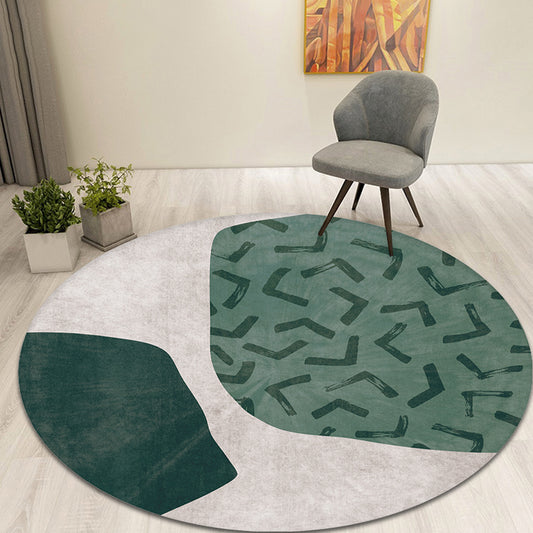 Green Abstract Rug Polyester Modernist Rug Washable Anti-Slip Backing Carpet for Bedroom Avocado Green Clearhalo 'Area Rug' 'Modern' 'Rugs' Rug' 1870383