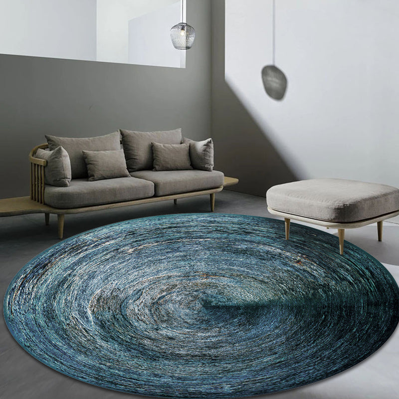 Green Abstract Rug Polyester Modernist Rug Washable Anti-Slip Backing Carpet for Bedroom Blue Clearhalo 'Area Rug' 'Modern' 'Rugs' Rug' 1870384
