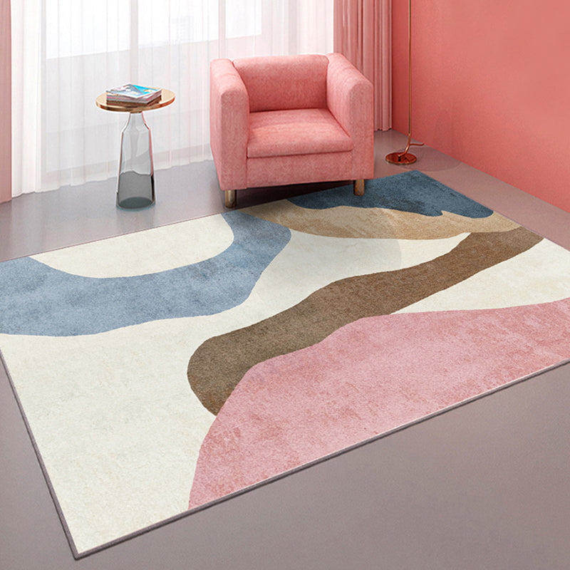 Multicolor Parlor Rug Novelty Colorblock Rug Polypropylene Machine Washable Non-Slip Backing Area Rug Apricot Clearhalo 'Area Rug' 'Modern' 'Rugs' Rug' 1870395