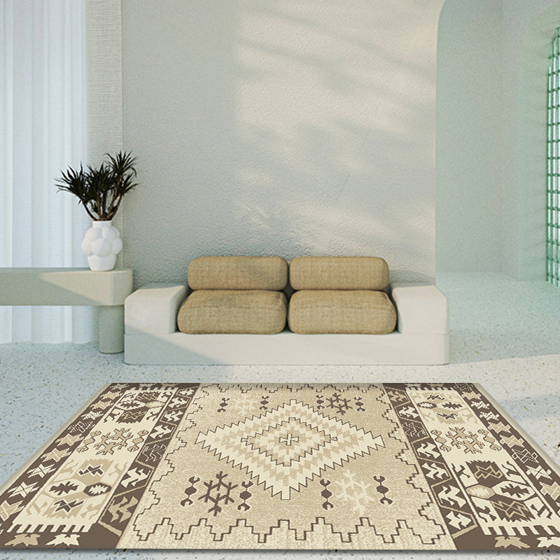 Brown and Blue Bohemian Rug Synthetics Tribal Rhombus Pattern Rug Pet Friendly Washable Non-Slip Area Rug for Decoration Brown Clearhalo 'Area Rug' 'Rugs' 'Southwestern' Rug' 1870416